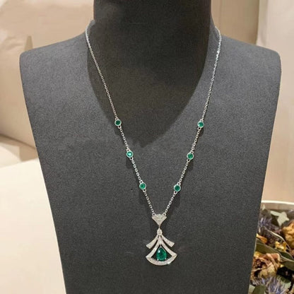 [Solara Jewelry]DREAM NECKLACE MALACHITE DIAMOND SILVER