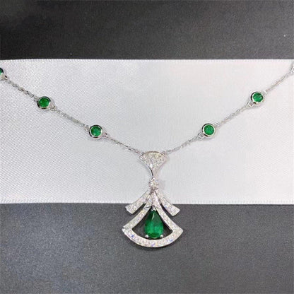 [Solara Jewelry]DREAM NECKLACE MALACHITE DIAMOND SILVER