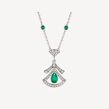 [Solara Jewelry]DREAM NECKLACE MALACHITE DIAMOND SILVER