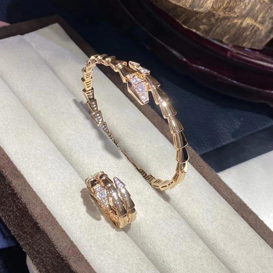 [Solara Jewelry]SERPENTI BRACELET DIAMONDS PINK GOLD