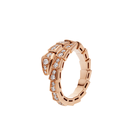 [Solara Jewelry]SERPENTI RING PINK GOLD DIAMOND PAVED 4MM