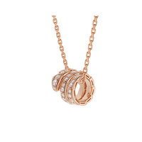 [Solara Jewelry]SERPENTI PINK GOLD NECKLACE DOUBLE RING DIAMOND