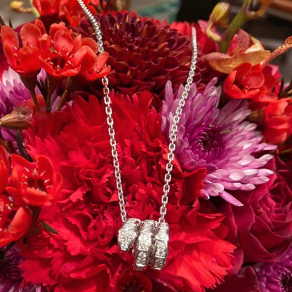 [Solara Jewelry]SERPENTI  NECKLACE DOUBLE RING DIAMOND