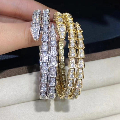 [Solara Jewelry]SERPENTI BRACELET GOLD DIAMOND DOUBLE ROW