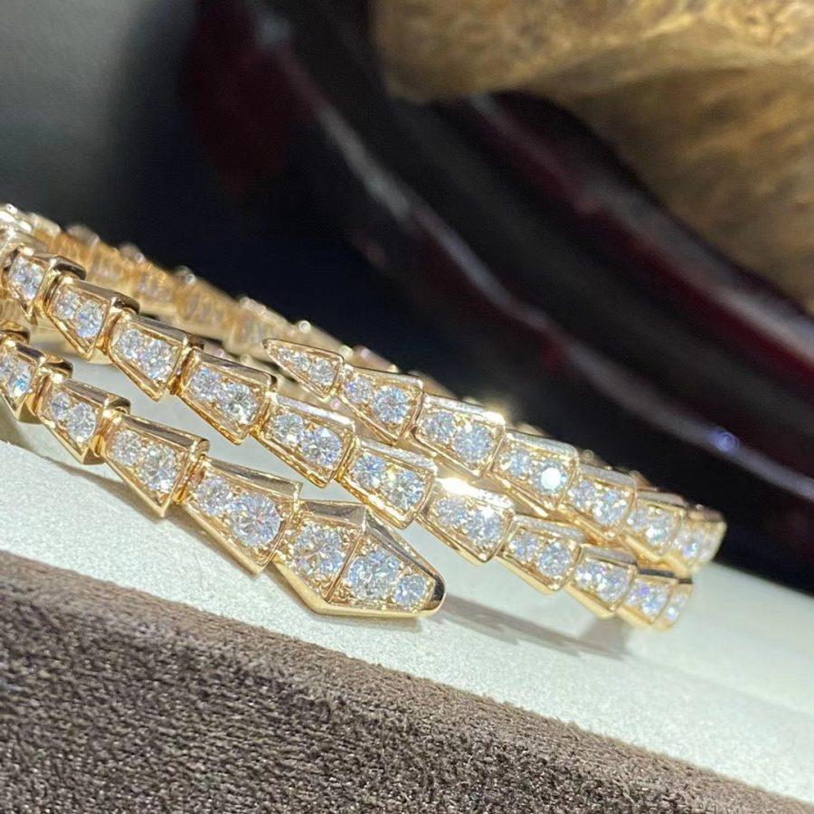 [Solara Jewelry]SERPENTI BRACELET GOLD DIAMOND DOUBLE ROW