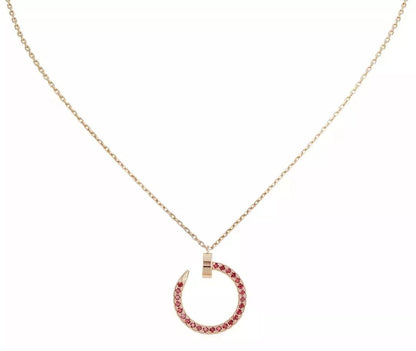 [Solara Jewelry]JUSTE NECKLACE GOLD RED DIAMONDS