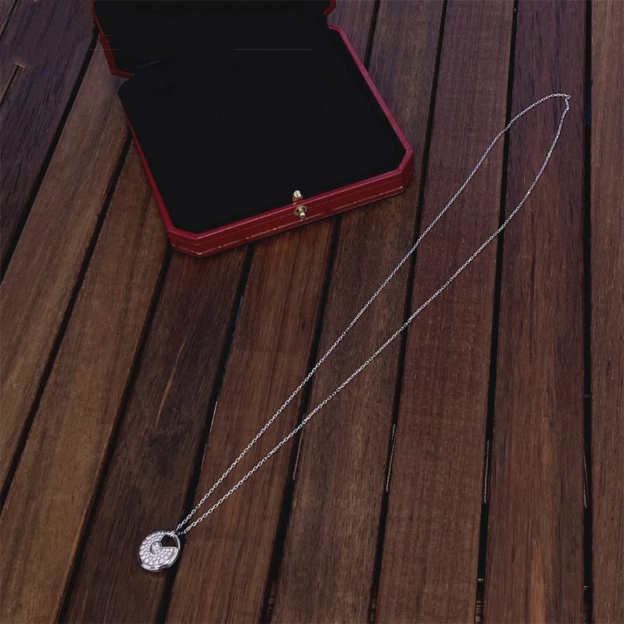 [Solara Jewelry]AMULETTE SILVER FULL DIAMOND NECKLACE