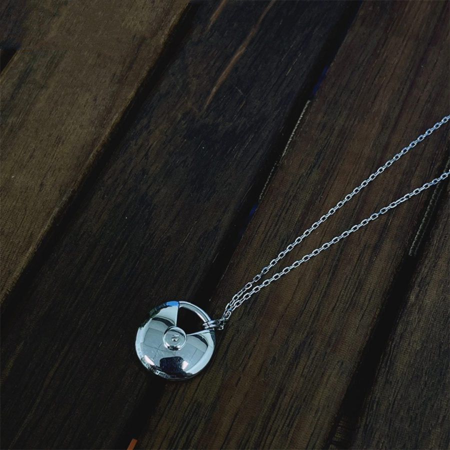[Solara Jewelry]AMULETTE SILVER FULL DIAMOND NECKLACE