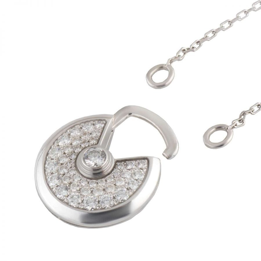 [Solara Jewelry]AMULETTE SILVER FULL DIAMOND NECKLACE