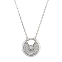 [Solara Jewelry]AMULETTE SILVER FULL DIAMOND NECKLACE