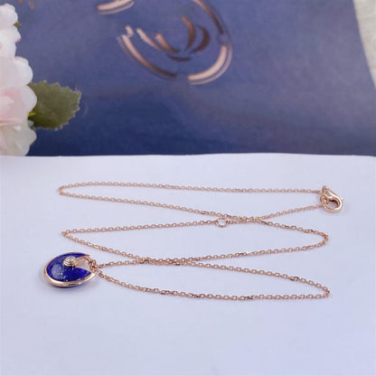 [Solara Jewelry]AMULETTE ROSE GOLD AGATE NECKLACE
