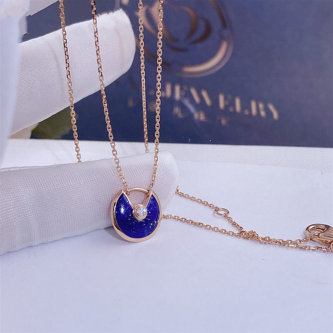 [Solara Jewelry]AMULETTE ROSE GOLD AGATE NECKLACE