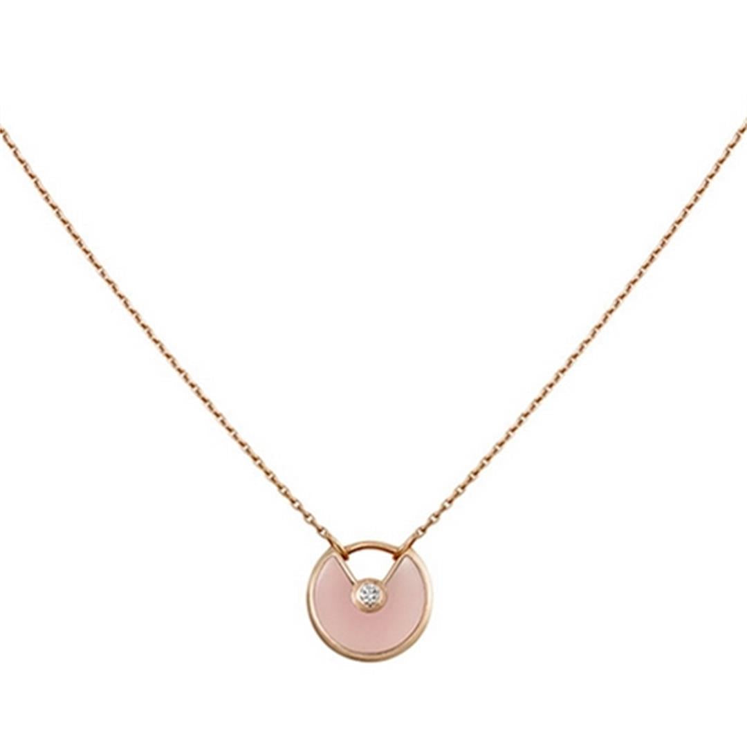 [Solara Jewelry]AMULETTE ROSE GOLD PINK MOP NECKLACE