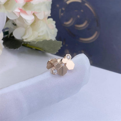 [Solara Jewelry]BEE LOVE PINK GOLD DIAMOND EARRINGS