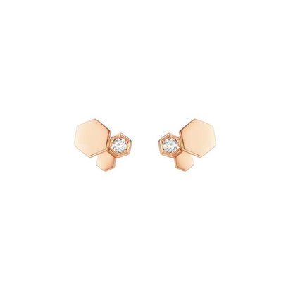 [Solara Jewelry]BEE LOVE PINK GOLD DIAMOND EARRINGS