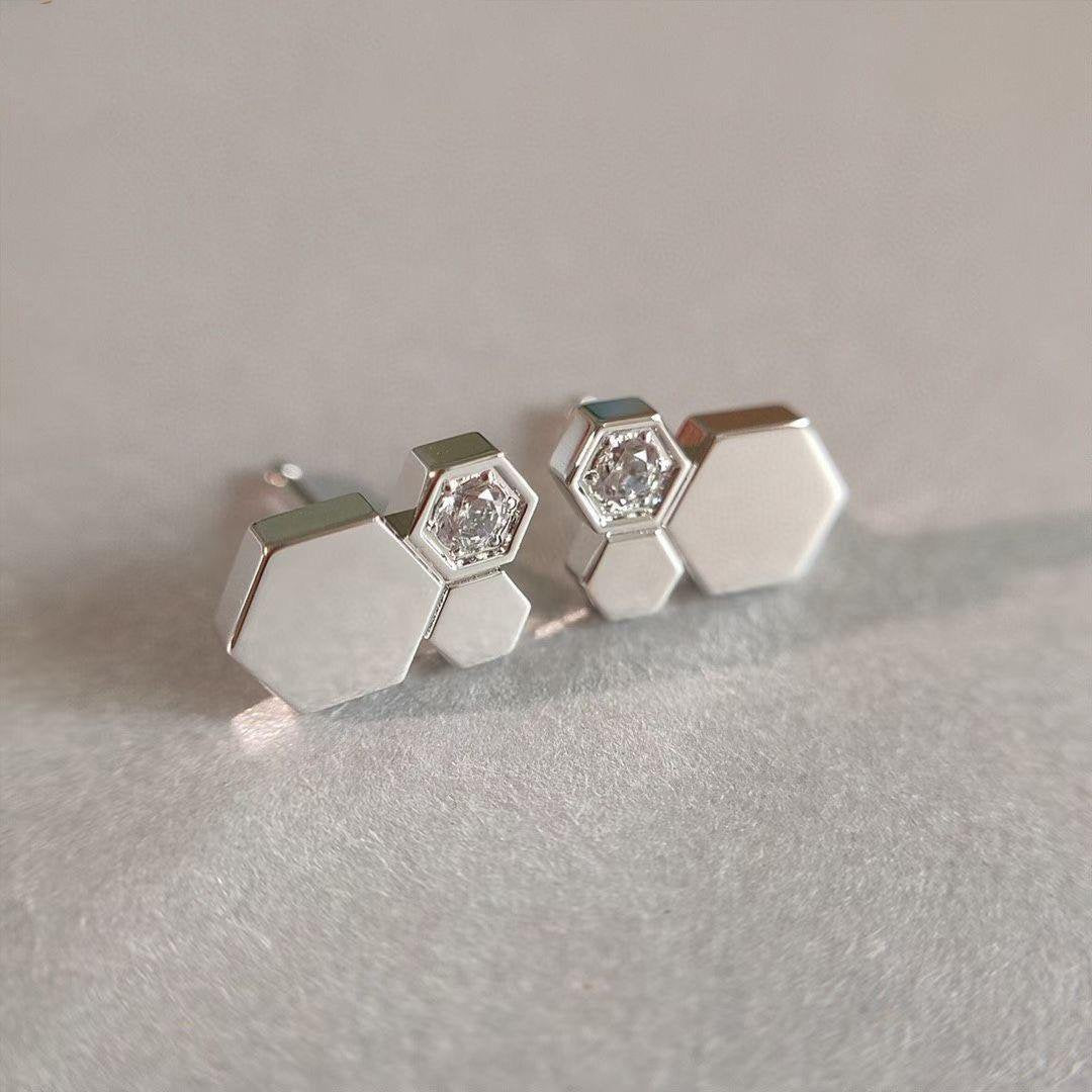[Solara Jewelry]BEE LOVE SILVER DIAMOND EARRINGS