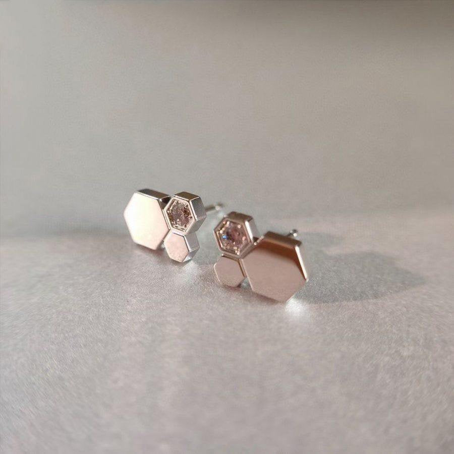 [Solara Jewelry]BEE LOVE SILVER DIAMOND EARRINGS