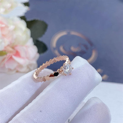 [Solara Jewelry]BEE LOVE RING PINK GOLD 1 DIAMOND