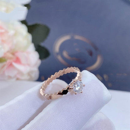 [Solara Jewelry]BEE LOVE RING PINK GOLD 1 DIAMOND