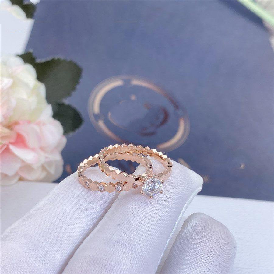 [Solara Jewelry]BEE LOVE RING PINK GOLD 1 DIAMOND