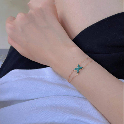 [Solara Jewelry]JEUX BRACELET MALACHITE PINK GOLD 1 DIAMOND
