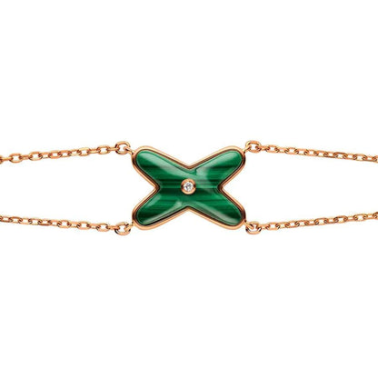 [Solara Jewelry]JEUX BRACELET MALACHITE PINK GOLD 1 DIAMOND