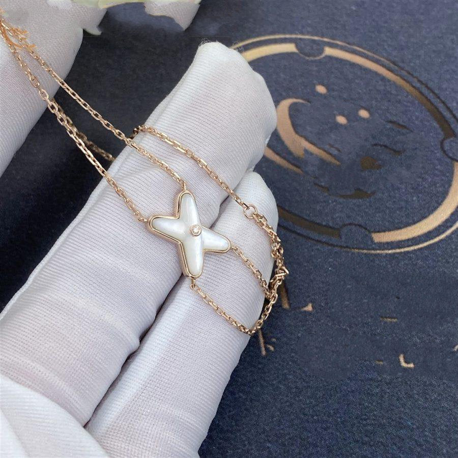 [Solara Jewelry]JEUX BRACELET WHITE MOP PINK GOLD 1 DIAMOND