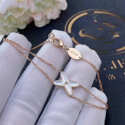 [Solara Jewelry]JEUX BRACELET WHITE MOP PINK GOLD 1 DIAMOND