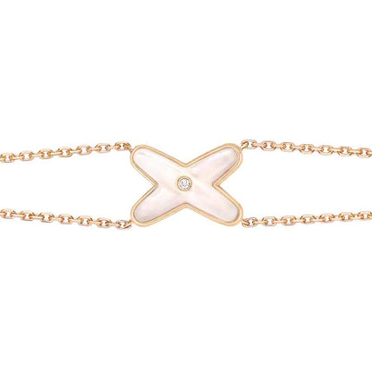 [Solara Jewelry]JEUX BRACELET WHITE MOP PINK GOLD 1 DIAMOND