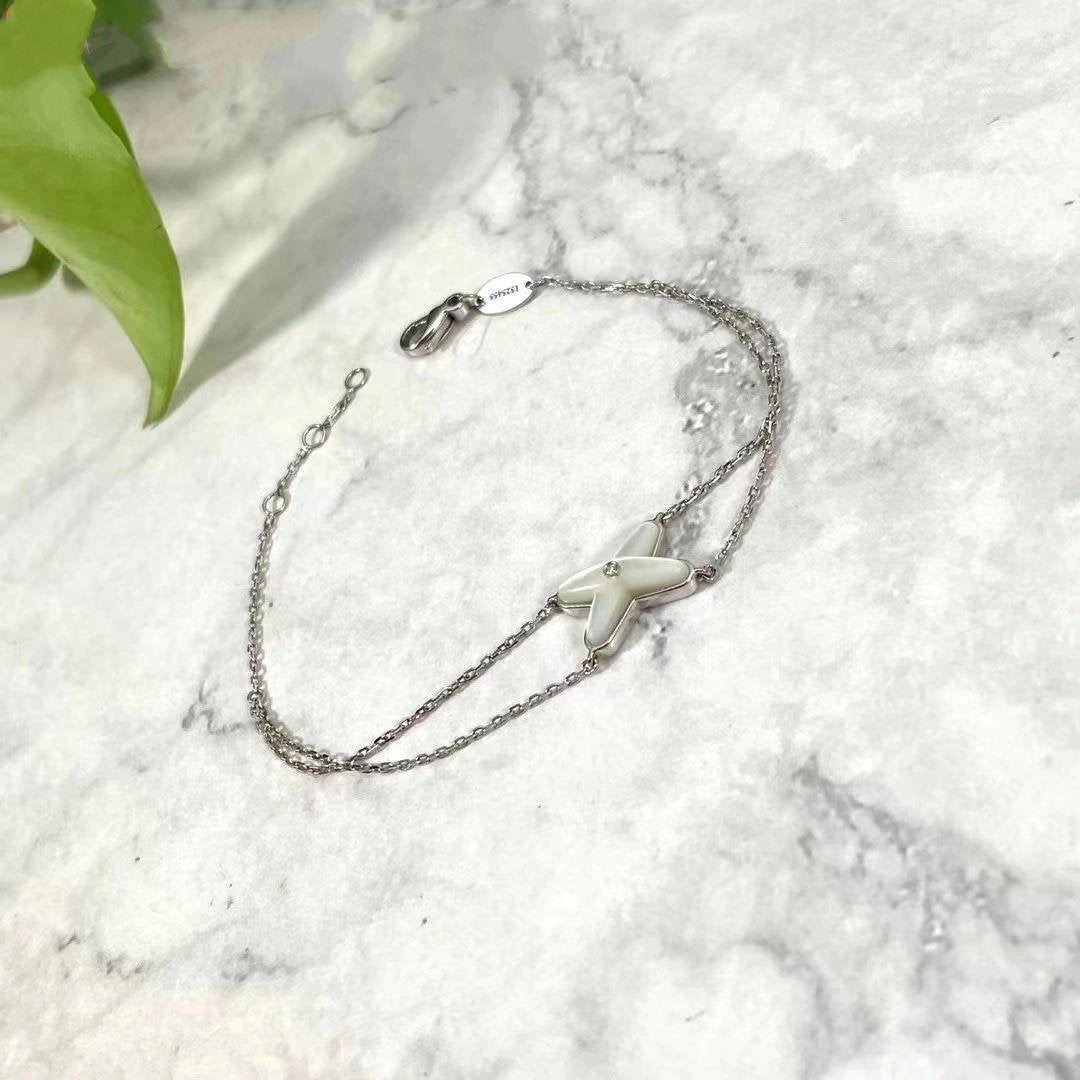 [Solara Jewelry]JEUX BRACELET WHITE MOP SILVER 1 DIAMOND