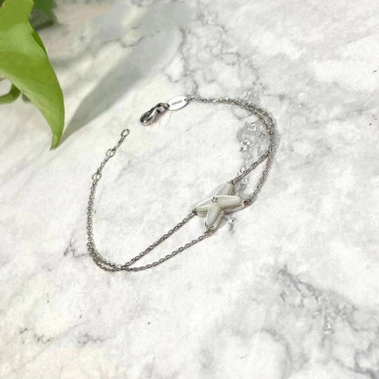 [Solara Jewelry]JEUX BRACELET WHITE MOP SILVER 1 DIAMOND