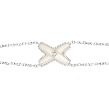 [Solara Jewelry]JEUX BRACELET WHITE MOP SILVER 1 DIAMOND