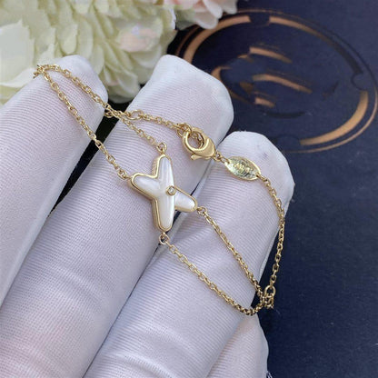 [Solara Jewelry]JEUX BRACELET WHITE MOP GOLD 1 DIAMOND