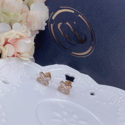 [Solara Jewelry]JEUX DE PINK GOLD DIAMOND EARRINGS