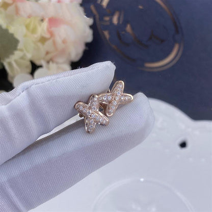 [Solara Jewelry]JEUX DE PINK GOLD DIAMOND EARRINGS