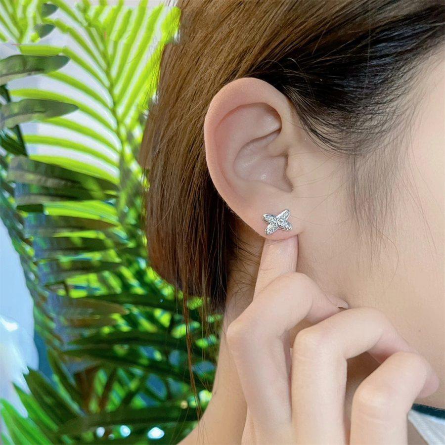 [Solara Jewelry]JEUX DE SILVER DIAMOND EARRINGS