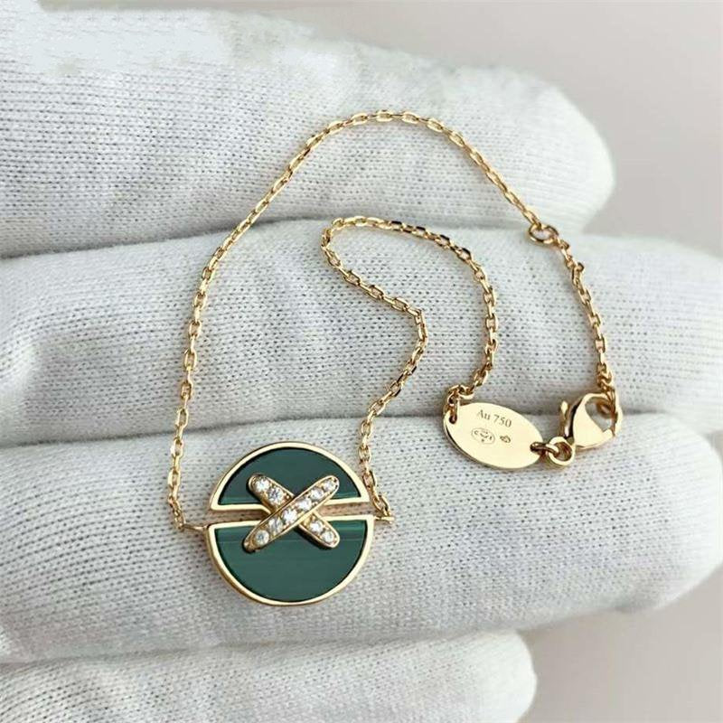 [Solara Jewelry]JEUX DE BRACELET MALACHITE PINK GOLD DIAMONDS