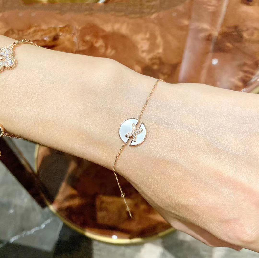 [Solara Jewelry]JEUX DE BRACELET MOP PINK GOLD DIAMONDS