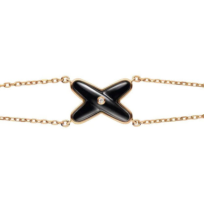 [Solara Jewelry]JEUX BRACELET ONYX PINK GOLD 1 DIAMOND