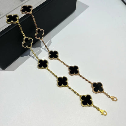 [Solara Jewelry]CLOVER  5 MOTIFS BLACK ONYX BRACELET