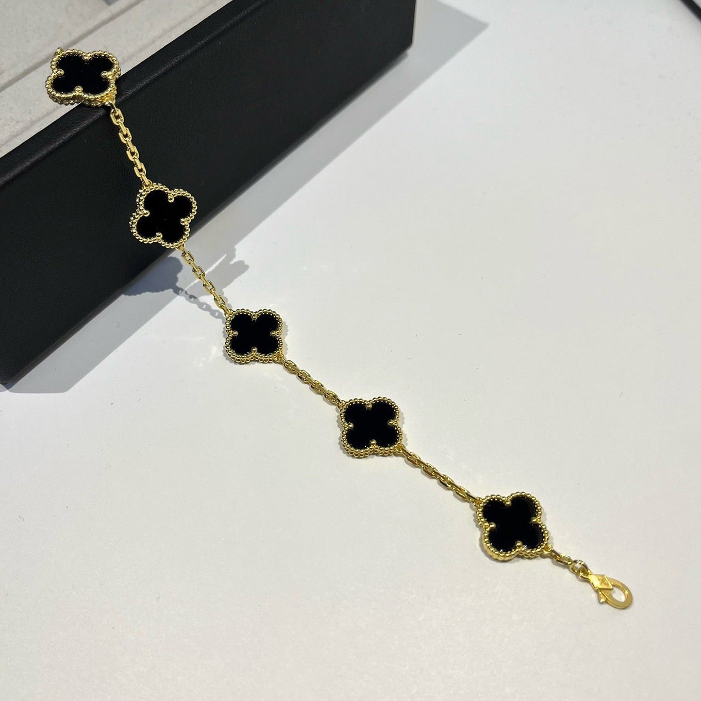[Solara Jewelry]CLOVER  5 MOTIFS BLACK ONYX BRACELET