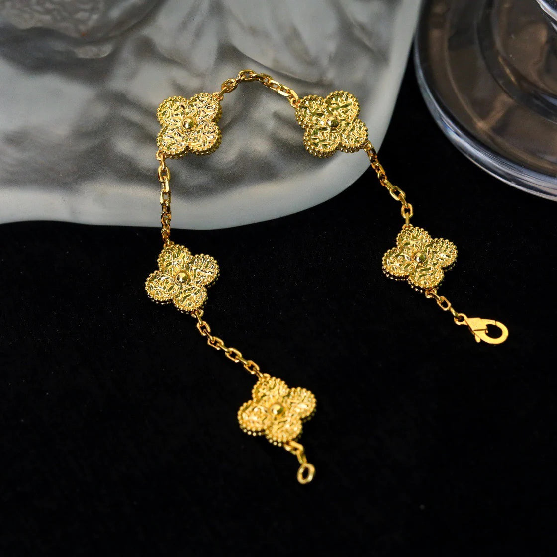 [Solara Jewelry]CLOVER 5 MOTIFS BRONZING BRACELET