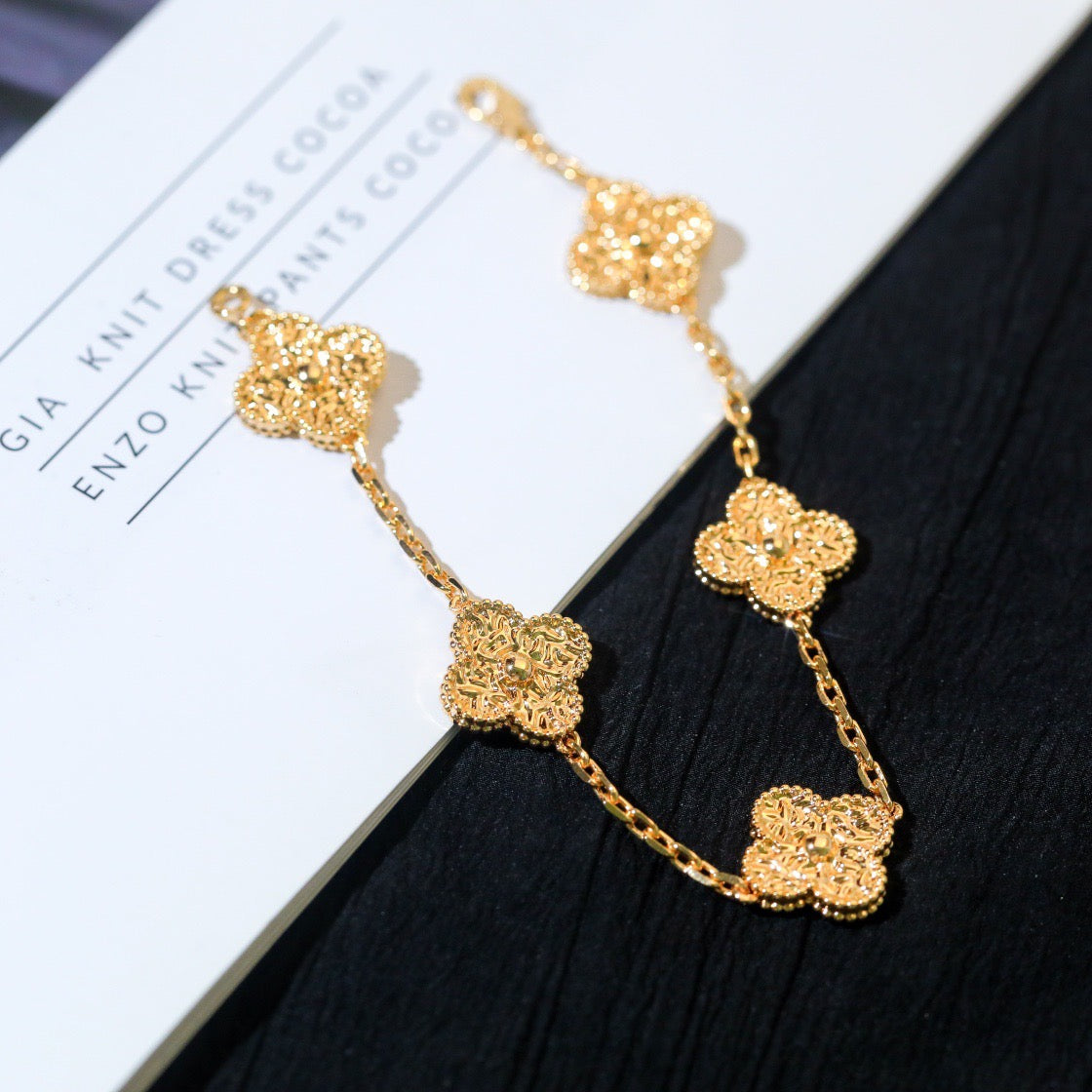 [Solara Jewelry]CLOVER 5 MOTIFS BRONZING BRACELET