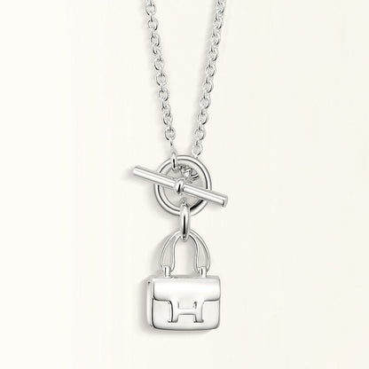 [Solara Jewelry]POP H PEDANT SILVER NECKLACE