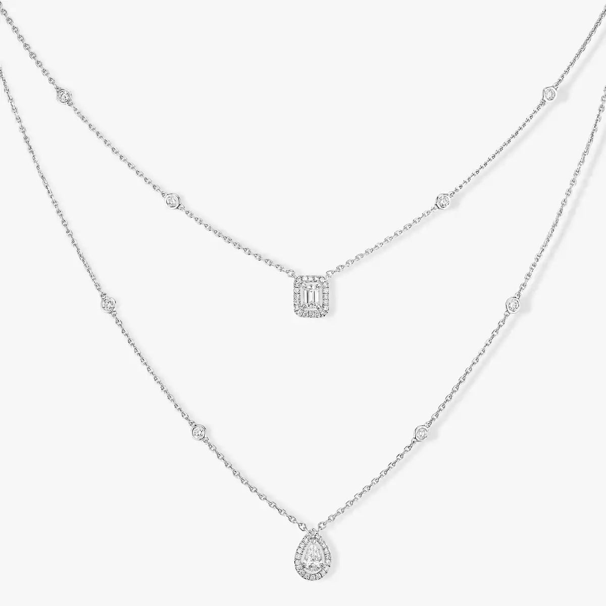 [Solara jewelry]Diamond Necklace My Twin 2 Rows