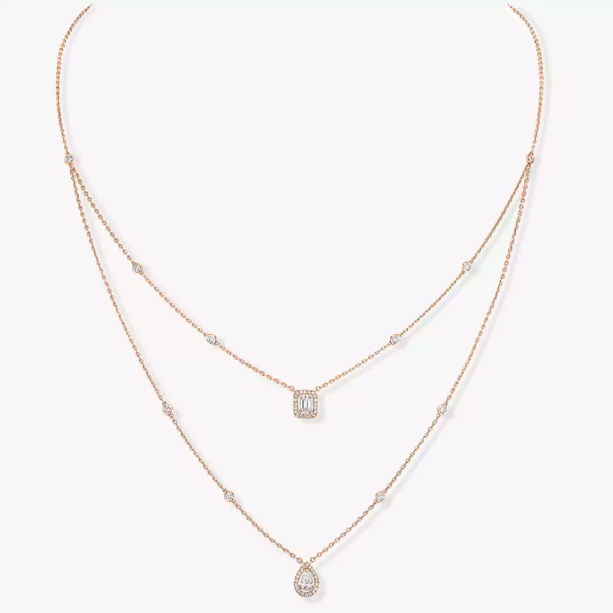 [Solara jewelry]Diamond Necklace My Twin 2 Rows