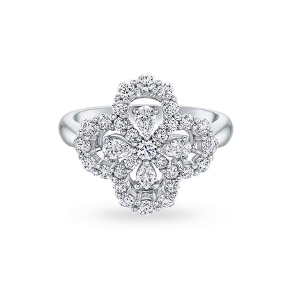 [Solara Jewelry]LOOP RING FULL MOTIF DIAMOND 16MM SILVE