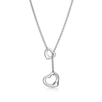 [Solara Jewelry]OPEN HEART LARIAT NECKLACE SILVER