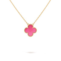 [Solara jewelry] NEW CLOVER 15MM PINK ENAMEL NECKLACE