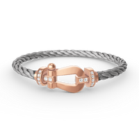 [Solara Jewelry]FORCE LARGE HORSESHOE HALF DIAMOND BRACELET ROSE GOLD